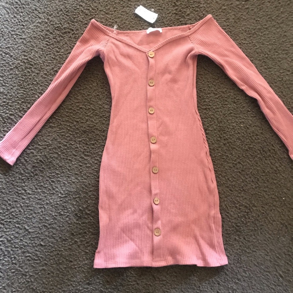 Pink Off The Shoulder Dress